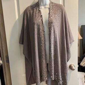 Chico’s ruana Sequin Embellished Shawl